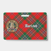 Clan MacLean Crest over Tartan Badge
