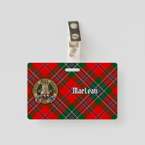 Clan MacLean Crest over Tartan Badge