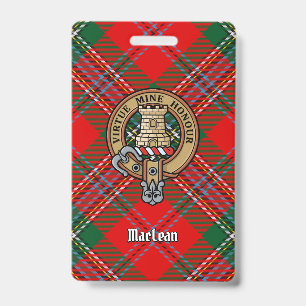Clan MacLean Crest over Tartan Badge