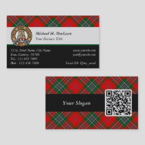 Clan MacLean Crest over Tartan Business Card