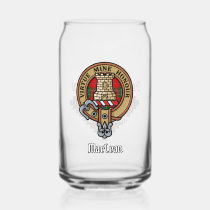 Clan MacLean Crest over Tartan Can Glass