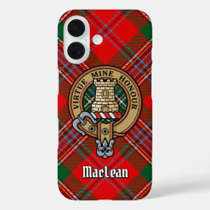 Clan MacLean Crest over Tartan iPhone 16 Case