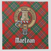 Clan MacLean Crest over Tartan Cloth Napkin