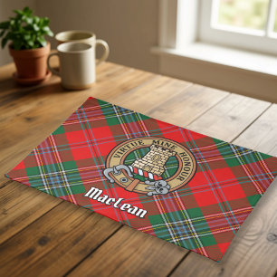 Clan MacLean Crest over Tartan Cloth Placemat