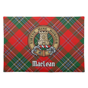 Clan MacLean Crest over Tartan Cloth Placemat