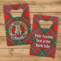 Clan MacLean Crest over Tartan Credit Card Bottle Opener