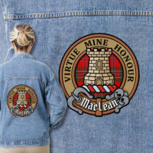 Clan MacLean Crest over Tartan