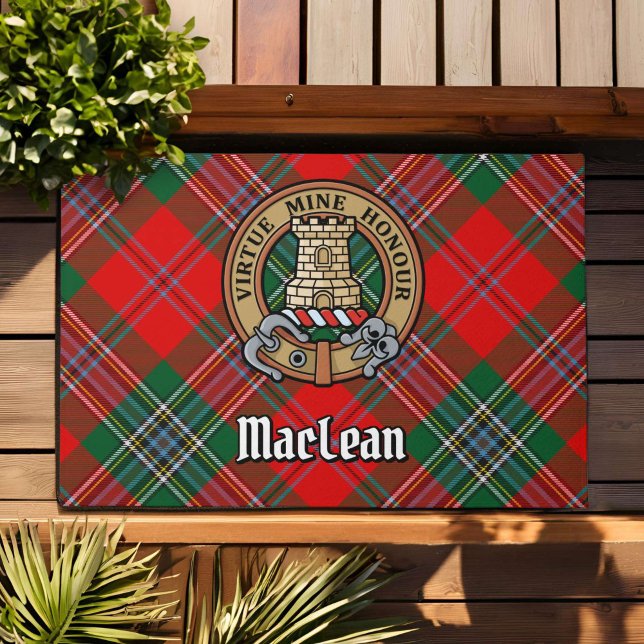 Clan MacLean Crest over Tartan Doormat (Creator Uploaded)