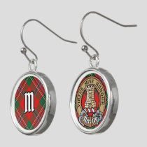 Clan MacLean Crest over Tartan Earrings