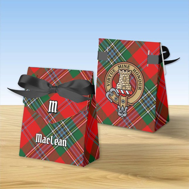 Clan MacLean Crest over Tartan Favor Boxes (Creator Uploaded)