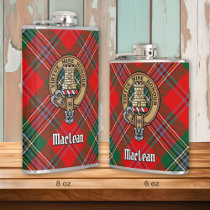 Clan MacLean Crest over Tartan Flask