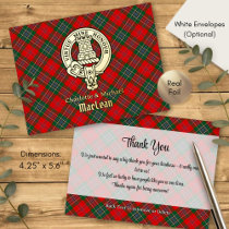 Clan MacLean Crest over Tartan Foil Invitation Postcard