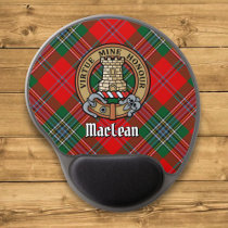 Clan MacLean Crest over Tartan Gel Mouse Pad
