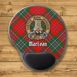 Clan MacLean Crest over Tartan Gel Mouse Pad