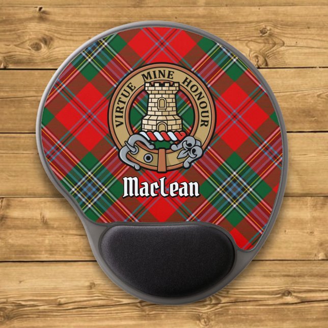 Clan MacLean Crest over Tartan Gel Mouse Pad (Creator Uploaded)