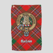 Clan MacLean Crest over Tartan Golf Towel