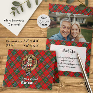 Clan MacLean Crest over Tartan Invitation