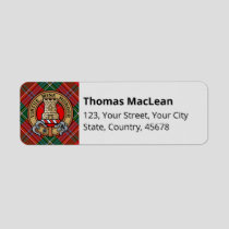 Clan MacLean Crest over Tartan Label