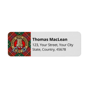 Clan MacLean Crest over Tartan Label