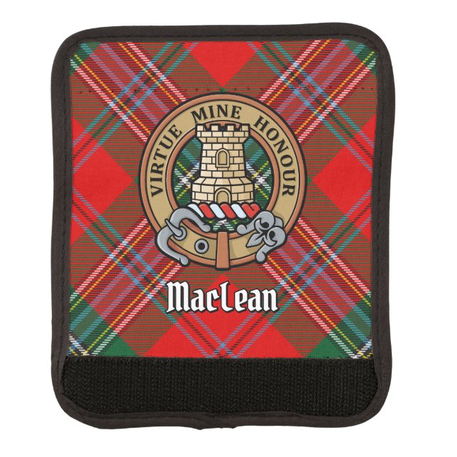 Clan MacLean Crest over Tartan Luggage Handle Wrap (Front)