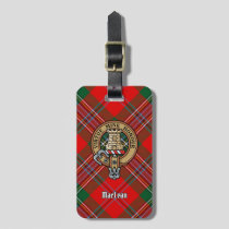 Clan MacLean Crest over Tartan Luggage Tag
