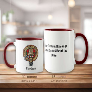 Clan MacLean Crest over Tartan Mug