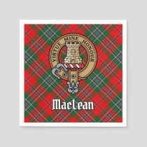 Clan MacLean Crest over Tartan Napkins