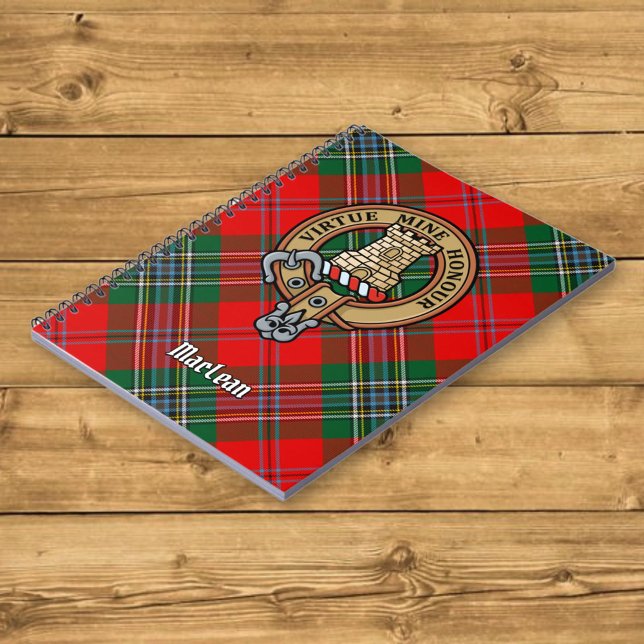 Clan MacLean Crest over Tartan Notebook (Creator Uploaded)