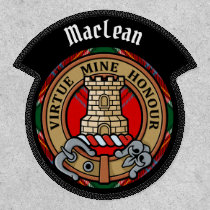 Clan MacLean Crest over Tartan Patch