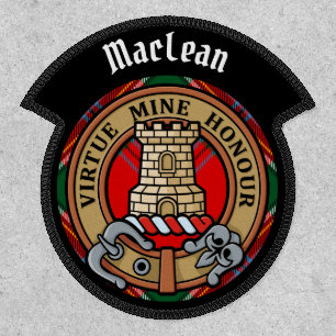 Clan MacLean Crest over Tartan Patch