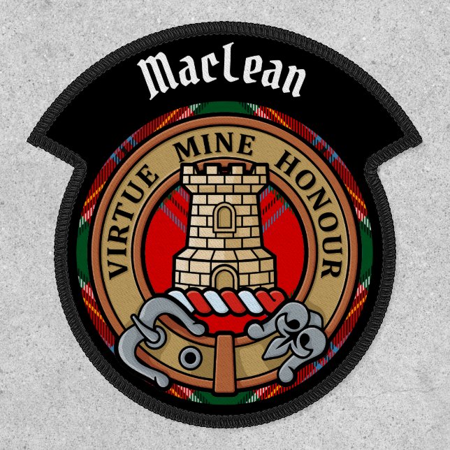 Clan MacLean Crest over Tartan Patch (Front)