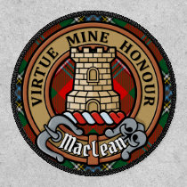 Clan MacLean Crest over Tartan Patch