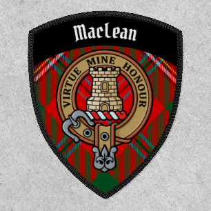 Clan MacLean Crest over Tartan Patch
