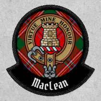 Clan MacLean Crest over Tartan Patch