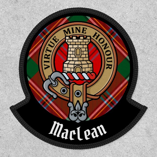 Clan MacLean Crest over Tartan Patch (Front)