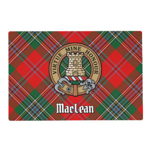 Clan MacLean Crest over Tartan Placemat