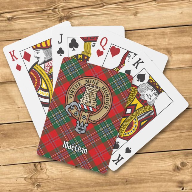 Clan MacLean Crest over Tartan Poker Cards (Creator Uploaded)