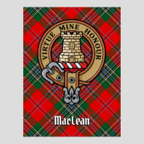 Clan MacLean Crest over Tartan Poster