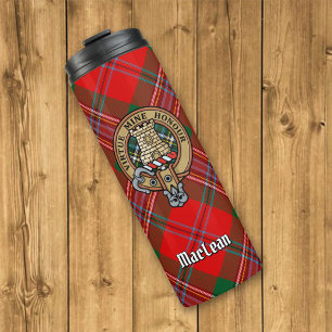 Clan MacLean Crest over Tartan Thermal Tumbler