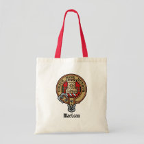 Clan MacLean Crest over Tartan Tote Bag