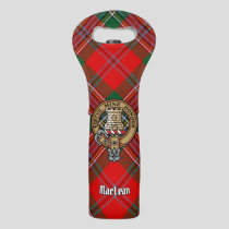 Clan MacLean Crest over Tartan Wine Bag