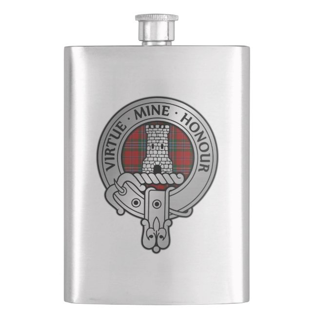 Clan MacLean Crest & Tartan Flask (Front)