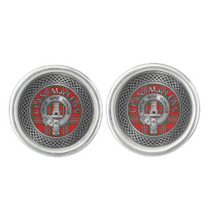 Clan MacLean Crest & Tartan Knot Cufflinks