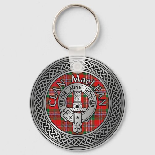 Clan MacLean Crest  Tartan Knot Keychain