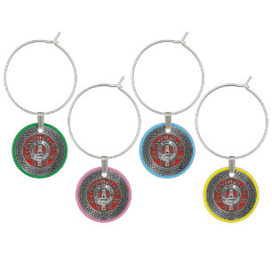 Clan MacLean Crest & Tartan Knot Wine Charm
