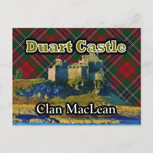 Clan MacLean Duart Castle Tartan Sky Postcard