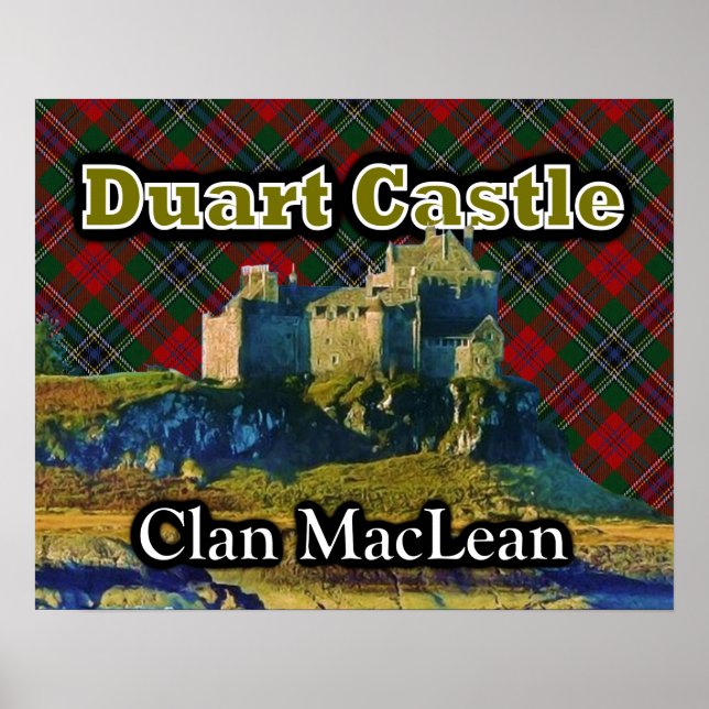 Clan MacLean Duart Castle Tartan Sky Poster (Front)