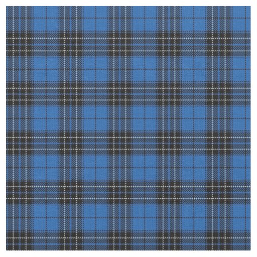 Clan MacLean Hunting Blue Black Scottish Tartan 1 Fabric
