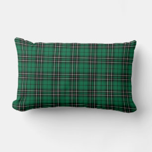 Clan MacLean Hunting Tartan Bright Green Plaid Lumbar Pillow