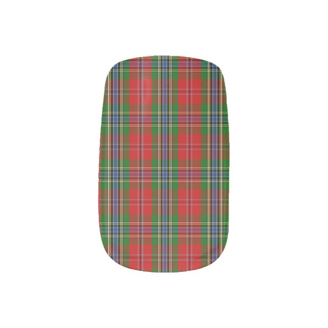 Clan MacLean Of Duart Tartan Minx Nail Art (Left Thumb)